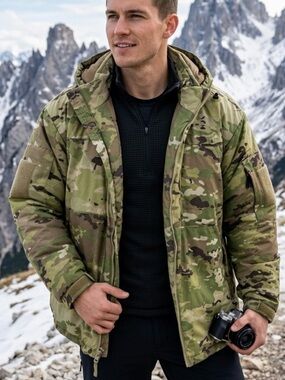 Camouflage Men’s B.A.F. OCP Sub-Zero Hooded Prima-Loft Cold Weather Parka 2XL